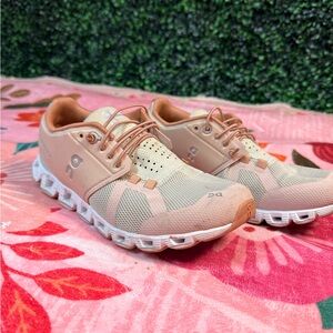 On Running Women's Coral and Cream Athletic Shoes